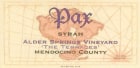 Pax Alder Springs Vineyard The Terraces Syrah 2002  Front Label