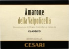 Cesari Amarone della Valpolicella Classico 2018  Front Label