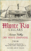 Monte Rio Suisun Valley Dry White Zinfandel 2018  Front Label