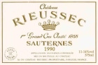 Chateau Rieussec Sauternes (stained label) 1990  Front Label