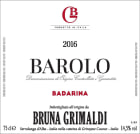 Bruna Grimaldi Barolo Badarina (1.5 Liter Magnum) 2016  Front Label