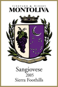 Montoliva Vineyard & Winery Chicago Park Vineyard Sangiovese 2005 Front Label