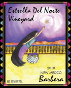 Estrella Del Norte Vineyard Barbera 2010  Front Label