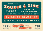 Source & Sink Alicante Bouschet 2019  Front Label
