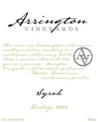 Arrington Vineyards Syrah 2004 Front Label