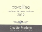 Claudio Mariotto Cavallina Timorasso 2019  Front Label