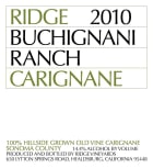 Ridge Buchignani Ranch Carignane 2010  Front Label