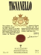 Antinori Tignanello (wine stained label) 1991  Front Label