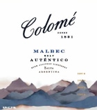 Bodega Colome Autentico Malbec 2017  Front Label