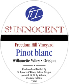 St. Innocent Freedom Hill Pinot Blanc 2019  Front Label