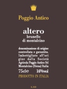 Poggio Antico Brunello di Montalcino Altero 2015  Front Label