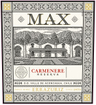 Errazuriz Max Reserva Carmenere 2017 Front Label