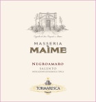 Tormaresca Masseria Maime Negroamaro Salento 2018  Front Label