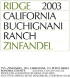 Ridge Buchignani Ranch Zinfandel 2003  Front Label