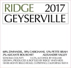 Ridge Geyserville 2017 Front Label