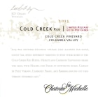 Chateau Ste. Michelle Cold Creek Vineyard Red 2013  Front Label