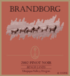 Brandborg Cellars Bench Lands Pinot Noir 2002  Front Label