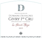 Domaine Desvignes Givry Premier Cru La Grande Berge 2019  Front Label