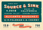 Source & Sink Alicante Bouschet 2018 Front Label