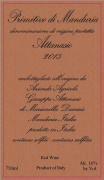 Attanasio Primitivo di Manduria 2015  Front Label