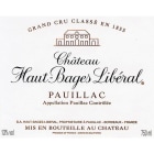 Chateau Haut-Bages Liberal  2000  Front Label