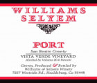 Williams Selyem Vista Verde Vineyard Port (375ML half-bottle) 2011  Front Label