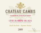 Chateau Cambis Cotes du Rhone Villages Red 2009 Front Label
