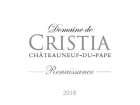 Domaine de Cristia Chateauneuf-du-Pape Cuvee Renaissance 2018  Front Label
