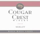Cougar Crest Estate Merlot 2003  Front Label
