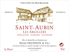 Domaine Henri Prudhon Saint-Aubin Les Argillers Rouge 2020  Front Label