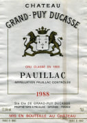 Chateau Grand-Puy-Ducasse  1988  Front Label