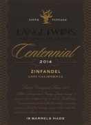 LangeTwins Lewis Vineyard Centennial Zinfandel 2014  Front Label