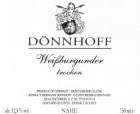 Donnhoff Nahe Weissburgunder Trocken 2021  Front Label