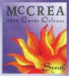 McCrea Cuvee Orleans Syrah 2000 Front Label