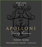 Apolloni Vineyards Family Reserve Pinot Noir 2013  Front Label