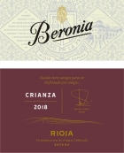 Bodegas Beronia Crianza 2018  Front Label