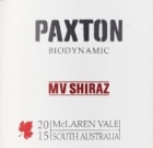 Paxton Vineyards MV Shiraz 2015 Front Label