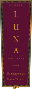 Luna Vineyards Riserva Sangiovese 2005  Front Label