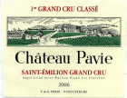 Chateau Pavie (1.5 Liter Magnum) 2006  Front Label