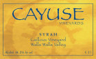 Cayuse Cailloux Vineyard Syrah 2020  Front Label