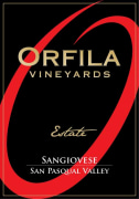 Orfila Vineyards Estate Sangiovese 2016  Front Label