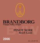 Brandborg Cellars Bench Lands Pinot Noir 2006  Front Label