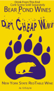 Bear Pond Winery Dirt Cheap Sweet Red  Front Label