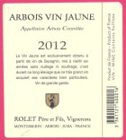 Domaine Rolet Arbois Vin Jaune (375ML half-bottle) 2012  Front Label