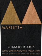 Marietta Cellars Gibson Block Syrah 2018  Front Label