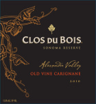 Clos du Bois Reserve Old Vine Carignan 2010  Front Label
