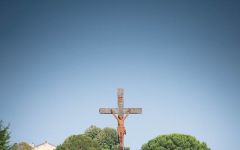 Chateau Lynch-Bages A Stone Cross Among the Vines Winery Image