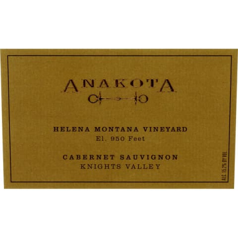 Anakota Helena Montana Vineyard Cabernet Sauvignon 2010 Front Label