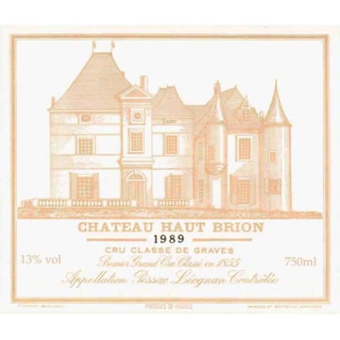Chateau Haut-Brion 1989 Front Label