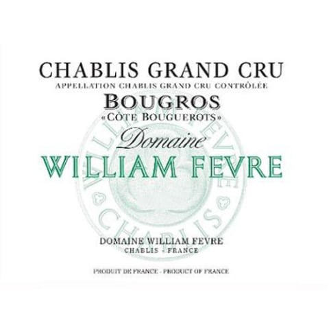 William Fevre Chablis Bougros Cote Bouguerots Grand Cru 2015 Front Label